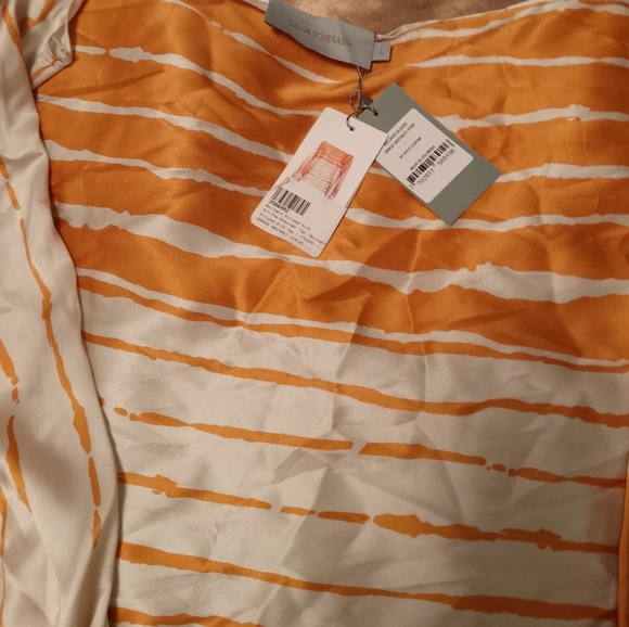 Silvia Tcherassi Orange and White Striped Blouse - Picture 5 of 7